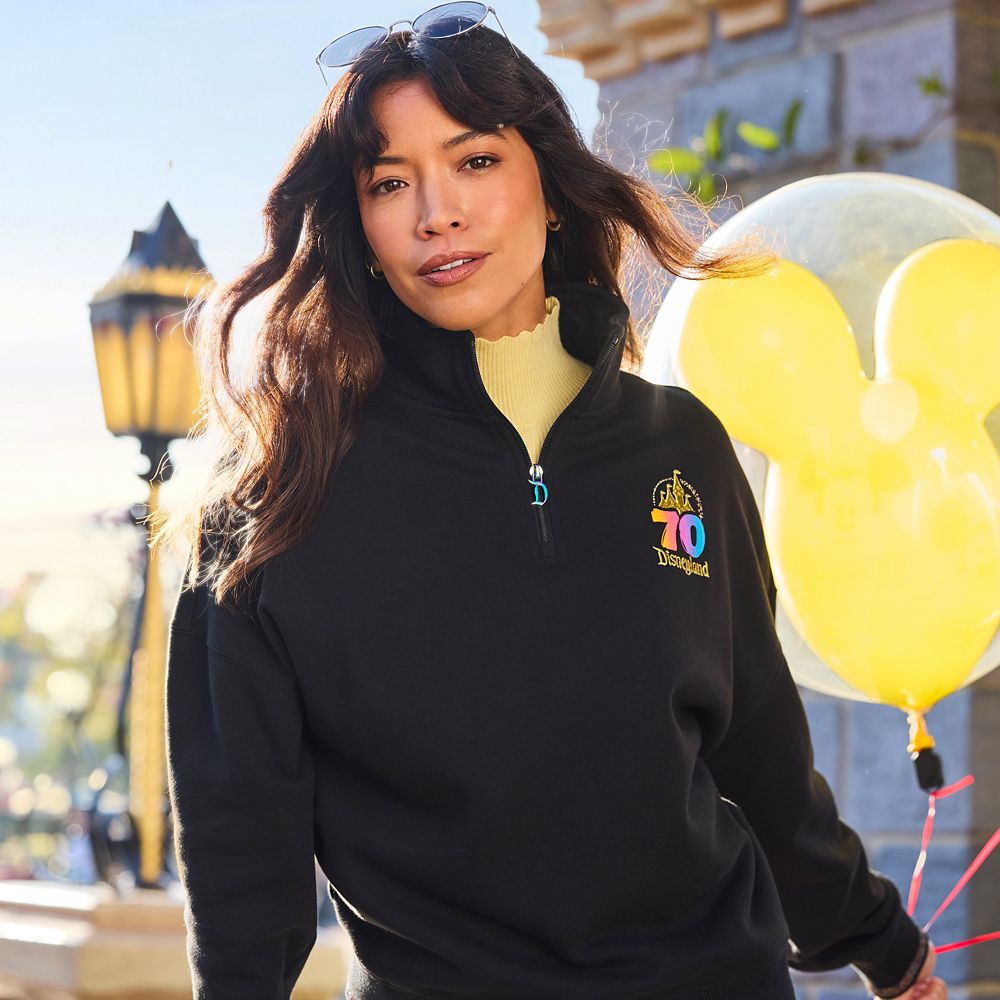Disneyland 70th Anniversary 1/4 Zip Pullover Sweatshirt for Women