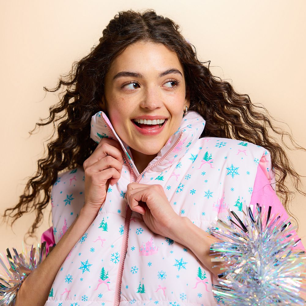 Fantasyland Castle Holiday Puffer Vest for Women