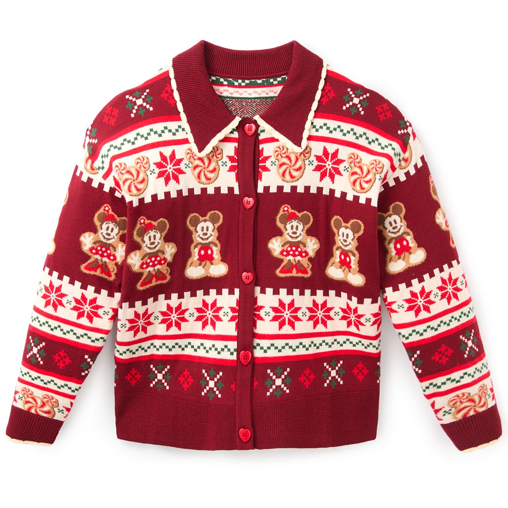 Mickey and Minnie Mouse Gingerbread Fair Isle Cardigan for Adults by Her Universe Official shopDisney