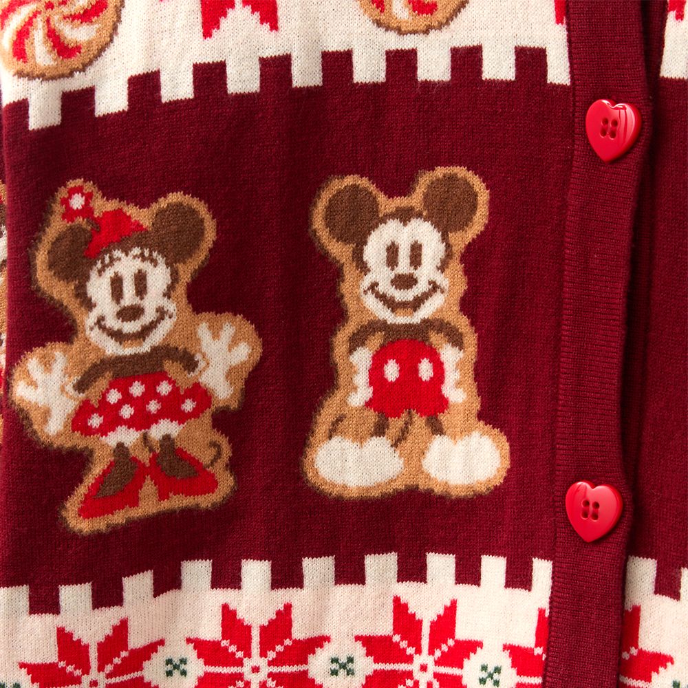 Mickey and Minnie Mouse Gingerbread Fair Isle Cardigan for Adults by Her Universe
