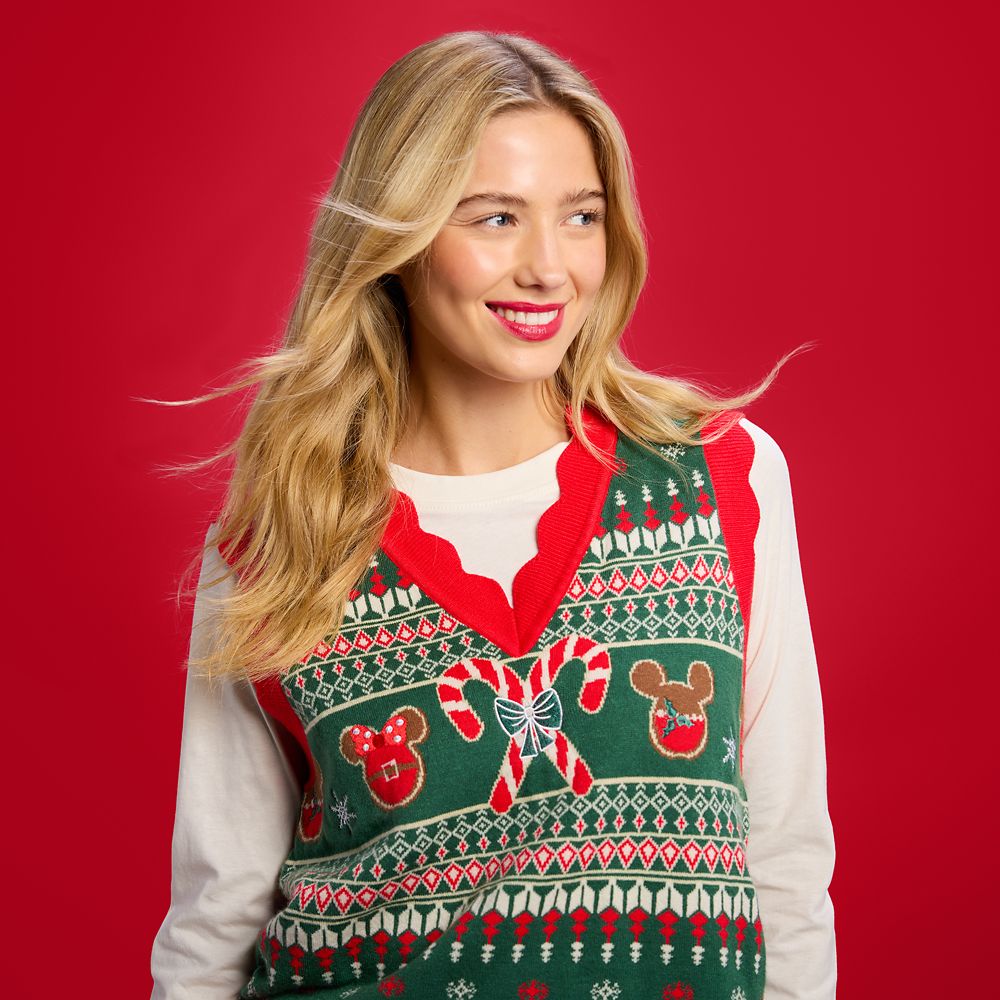 Mickey and Minnie Mouse Icon Fair Isle Sweater Vest for Adults by Her Universe