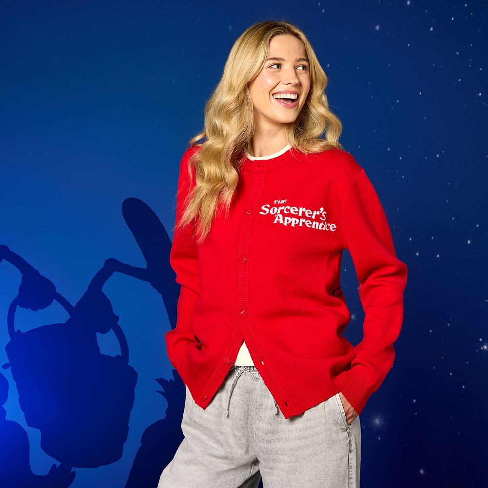 Sorcerer Mickey Mouse Cardigan Sweater for Women by Cakeworthy - Fantasia 85th Annivesary