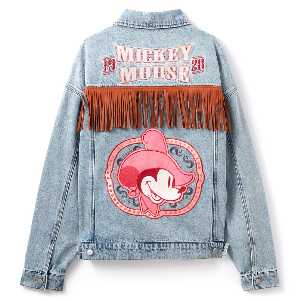 Mickey Mouse Fringed Denim Jacket for Women