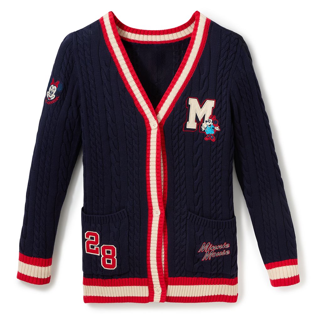 Minnie Mouse Collegiate Knit Cardigan Sweater for Women Exclusive Official shopDisney