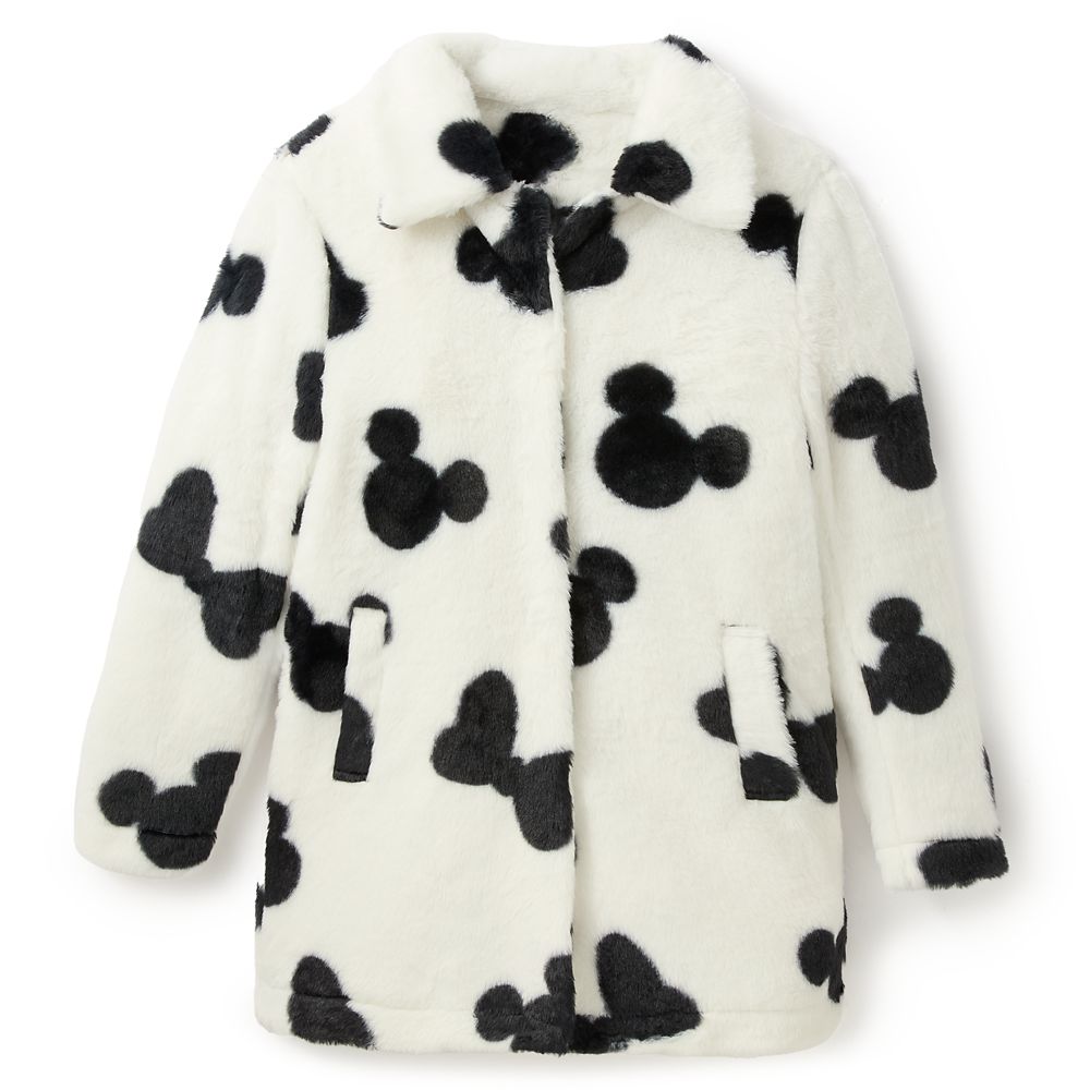 Mickey and Minnie Mouse Dalmatian Print Faux Fur Coat for Women Official shopDisney