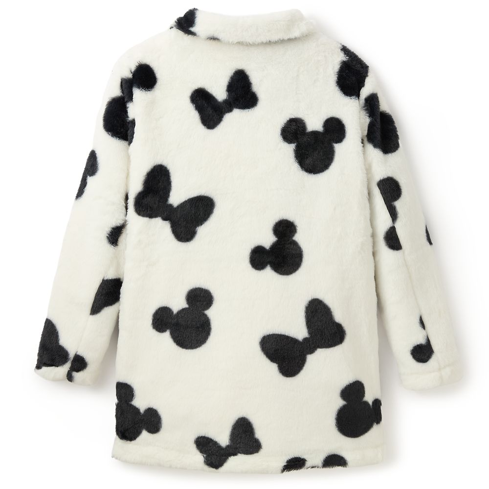 Mickey and Minnie Mouse Dalmatian Print Faux Fur Coat for Women
