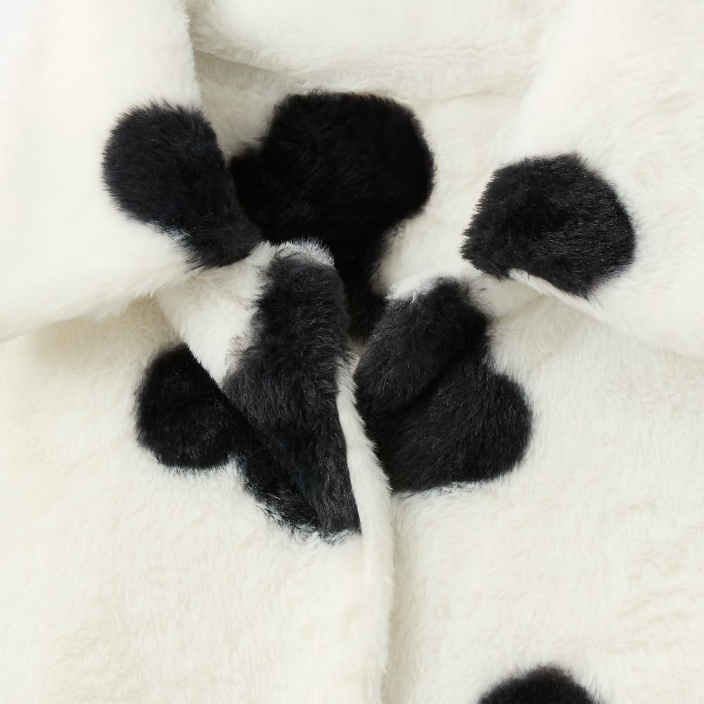 Mickey and Minnie Mouse Dalmatian Print Faux Fur Coat for Women