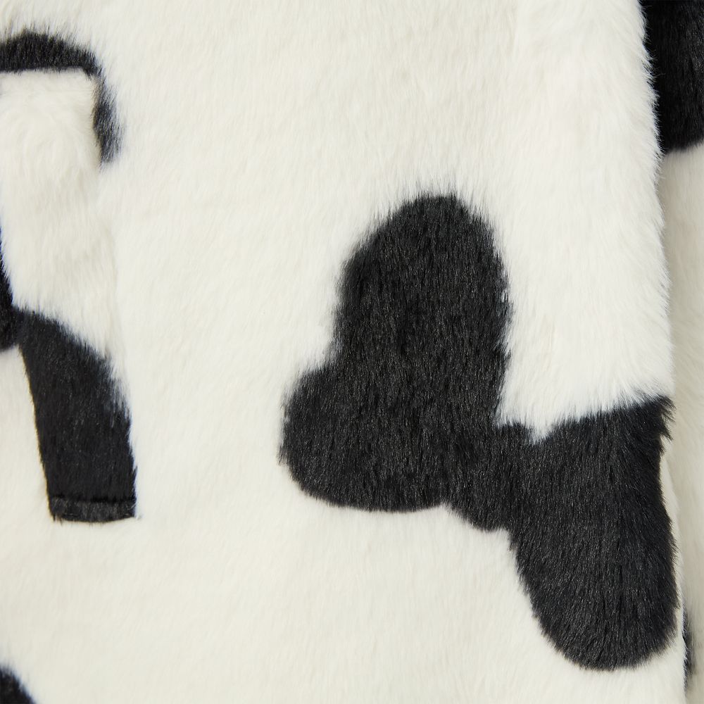 Mickey and Minnie Mouse Dalmatian Print Faux Fur Coat for Women