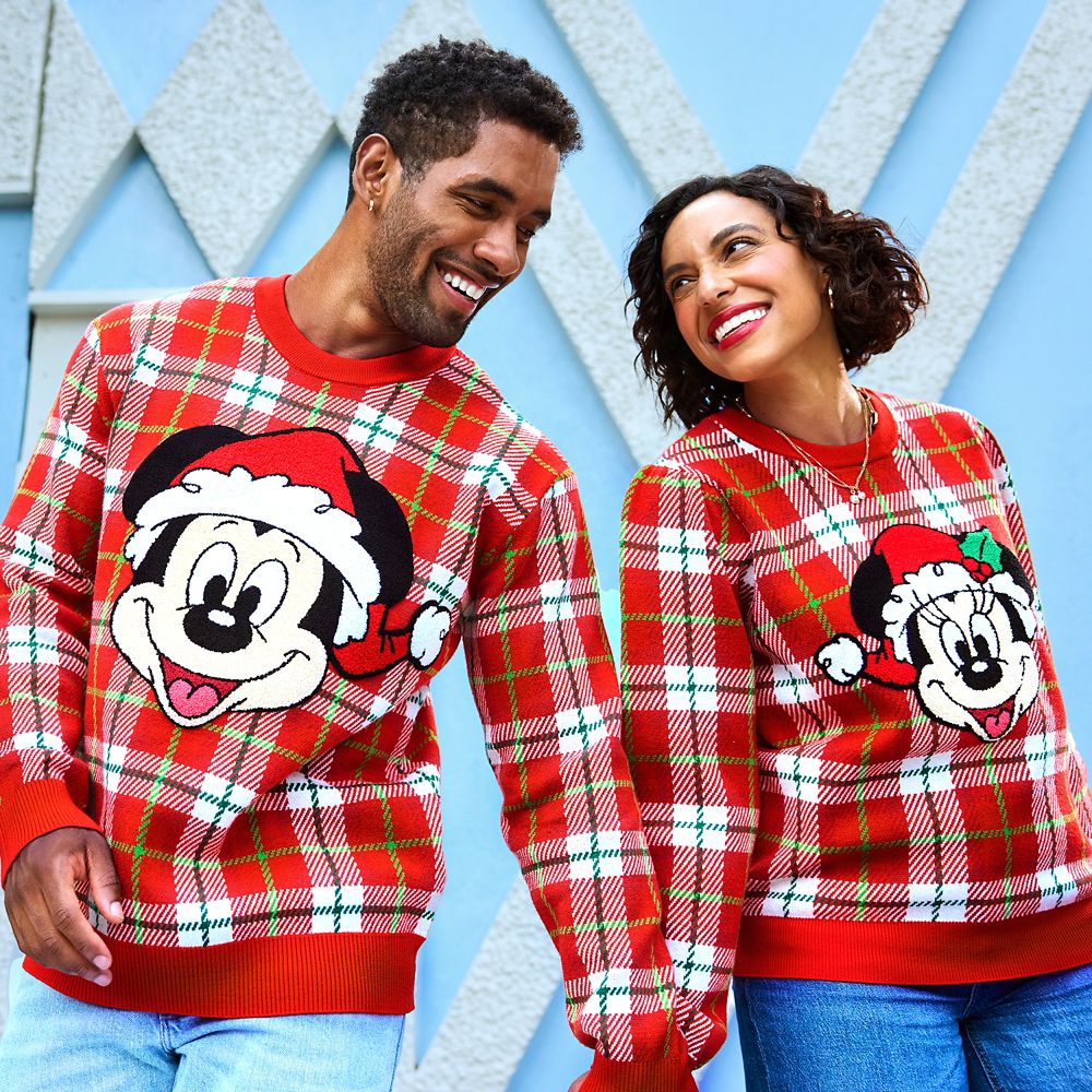 Minnie Mouse Holiday Plaid Sweater for Women