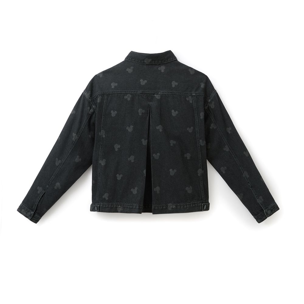 Mickey Mouse Icon Black Denim Jacket for Women