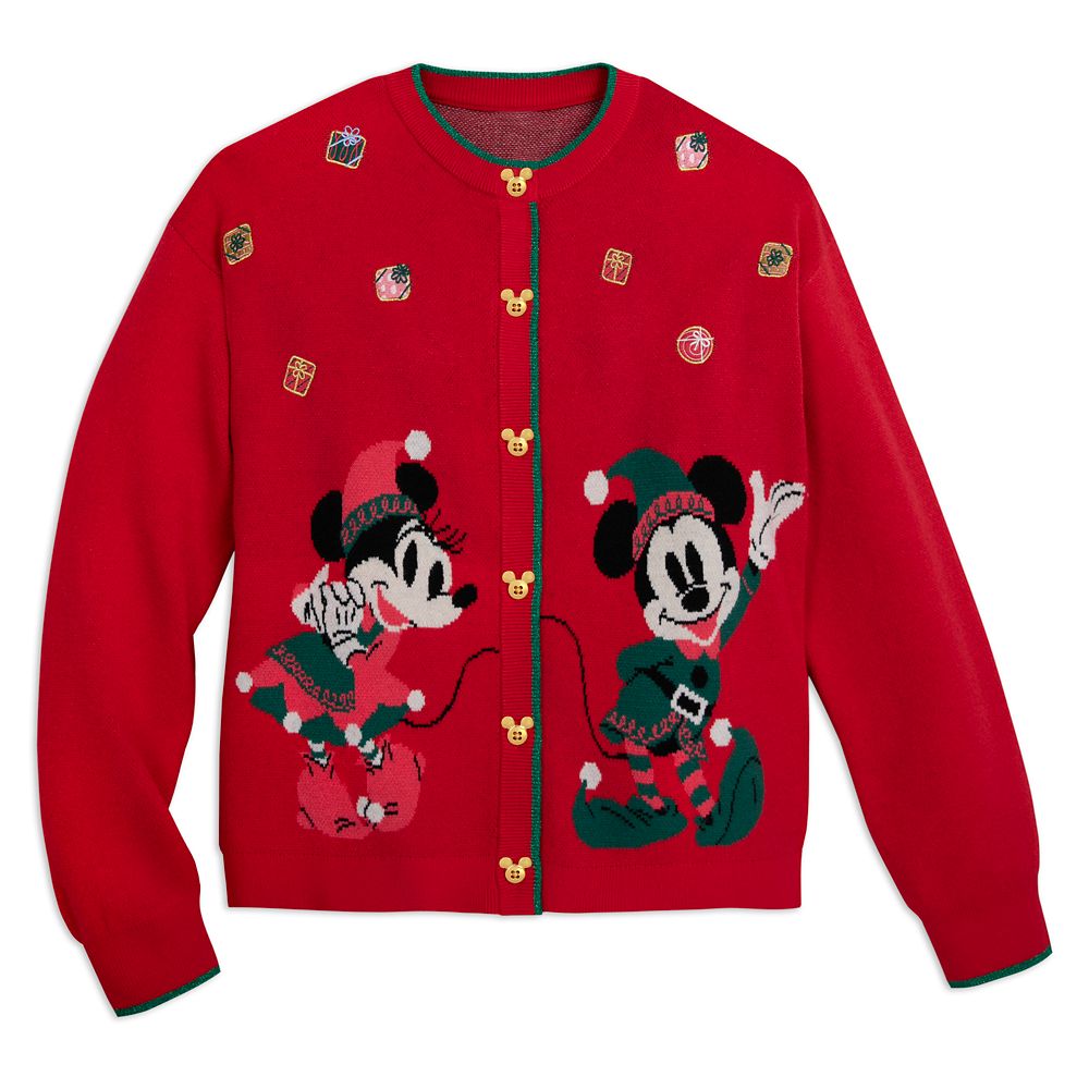 Mickey and Minnie Mouse Holiday Cardigan Sweater for Women Official shopDisney