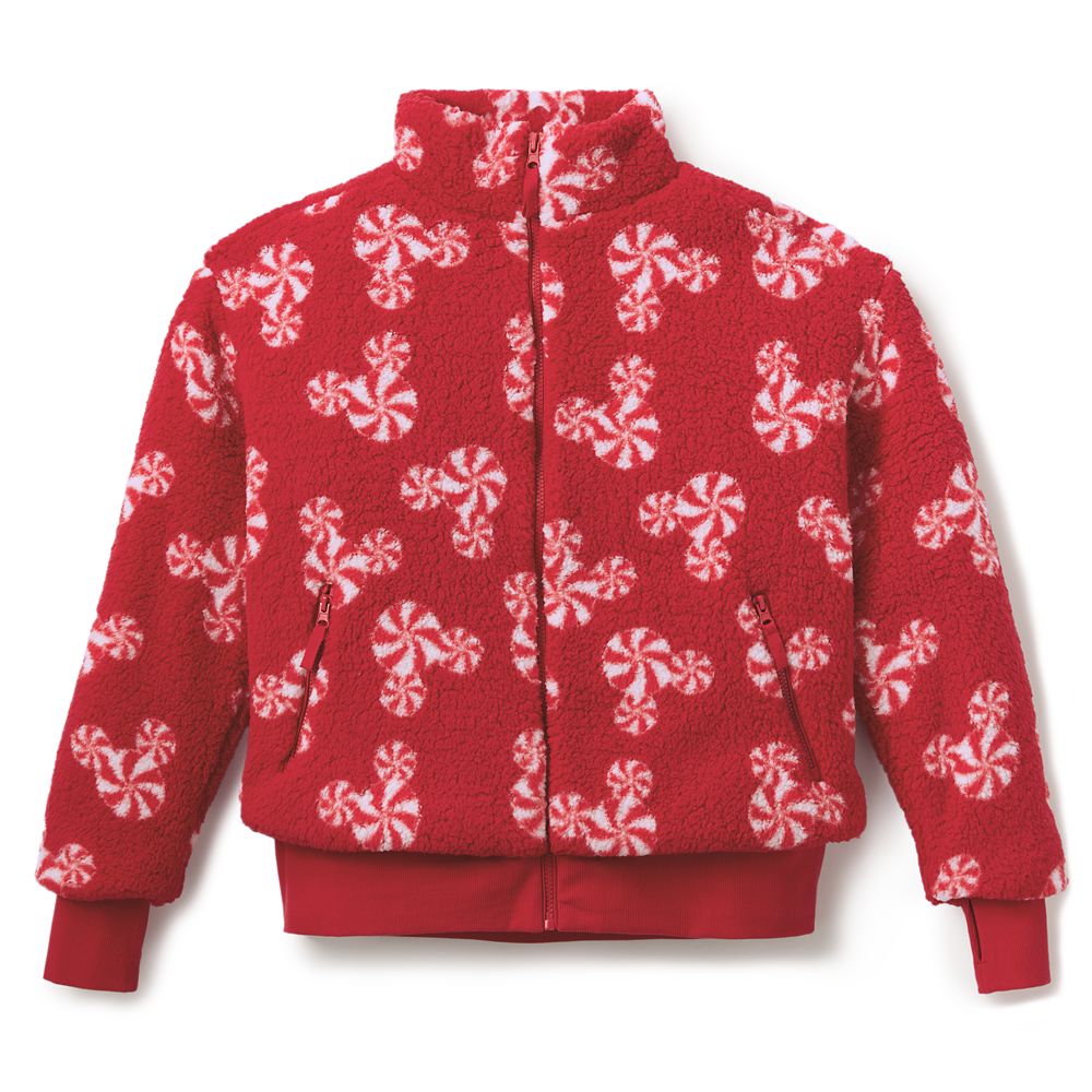 Mickey Mouse Icon Peppermint Swirl Sherpa Fleece Zip Jacket for Women Official shopDisney