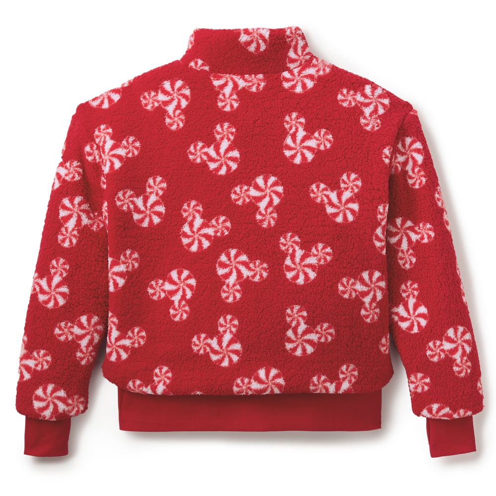 Mickey Mouse Icon Peppermint Swirl Sherpa Fleece Zip Jacket for Women