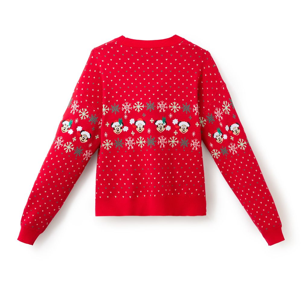 Mickey and Minnie Mouse Holiday Cardigan Sweater for Women