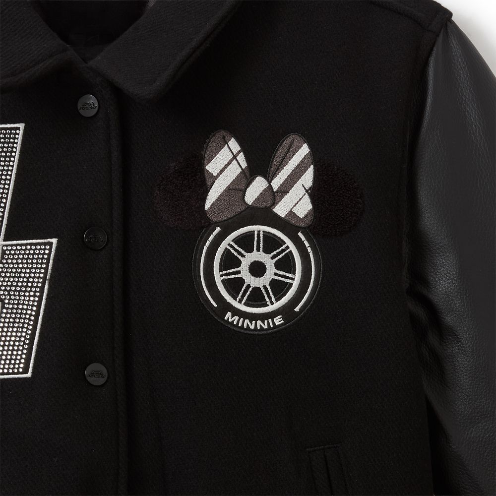 Disney x F1 ACADEMY&trade; Minnie Mouse Varsity Jacket for Women and Pins Set &ndash; D23: The Ultimate Disney Fan Event
