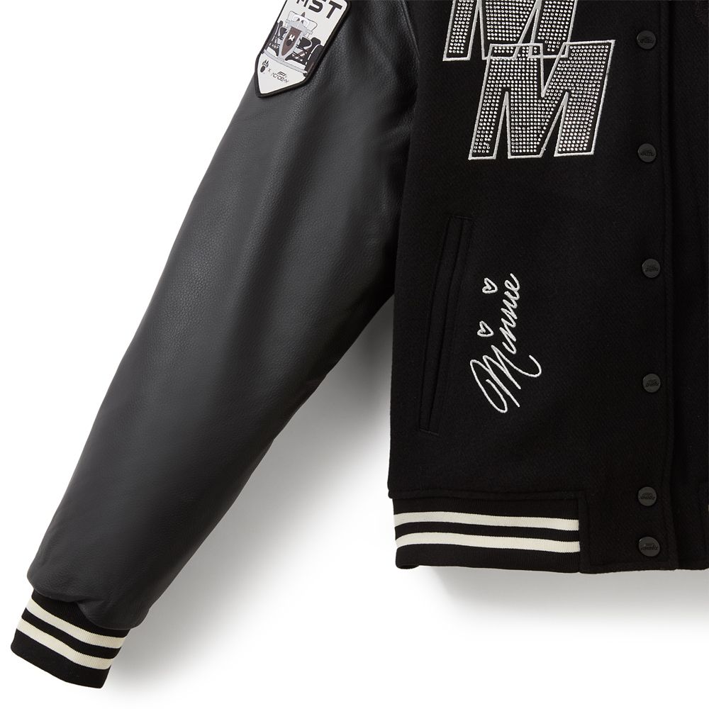 Disney x F1 ACADEMY&trade; Minnie Mouse Varsity Jacket for Women and Pins Set &ndash; D23: The Ultimate Disney Fan Event