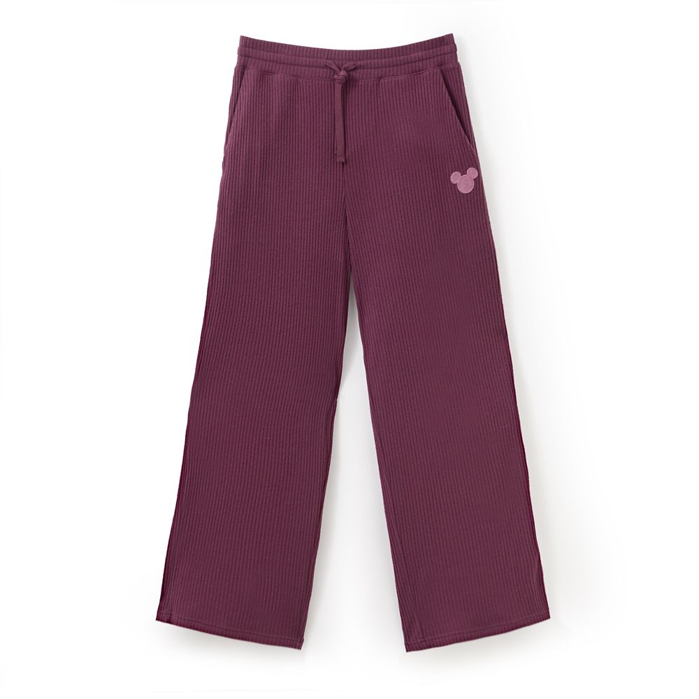 Mickey Mouse Icon Knit Lounge Pants for Women &ndash; Black Cherry