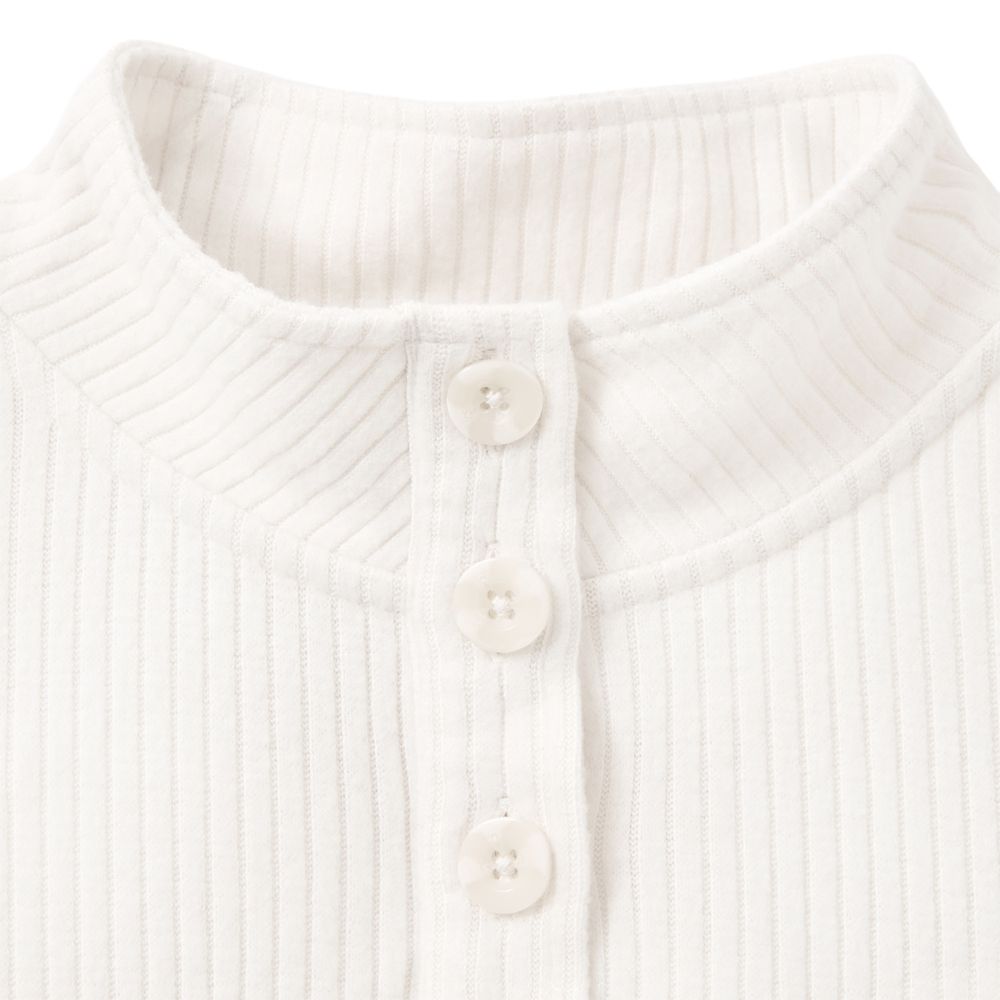 Mickey Mouse Icon 1/4 Button Down Long Sleeve Knit Top for Women