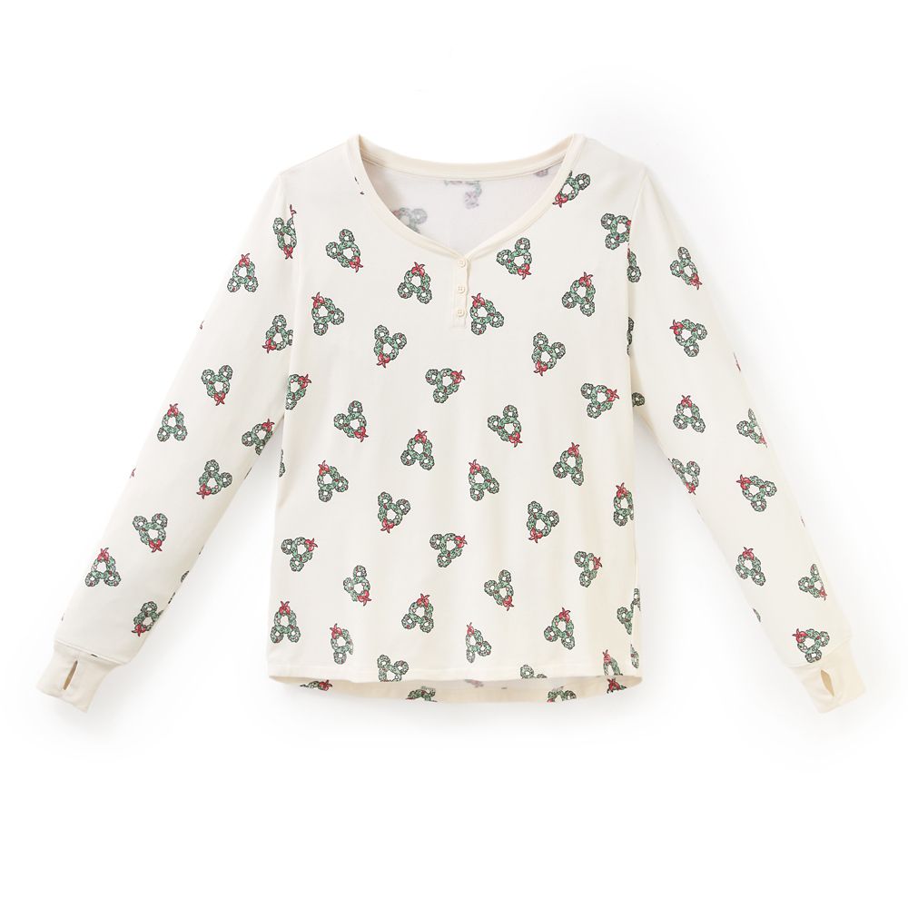 Mickey Mouse Icon Wreath Long Sleeve Top for Women