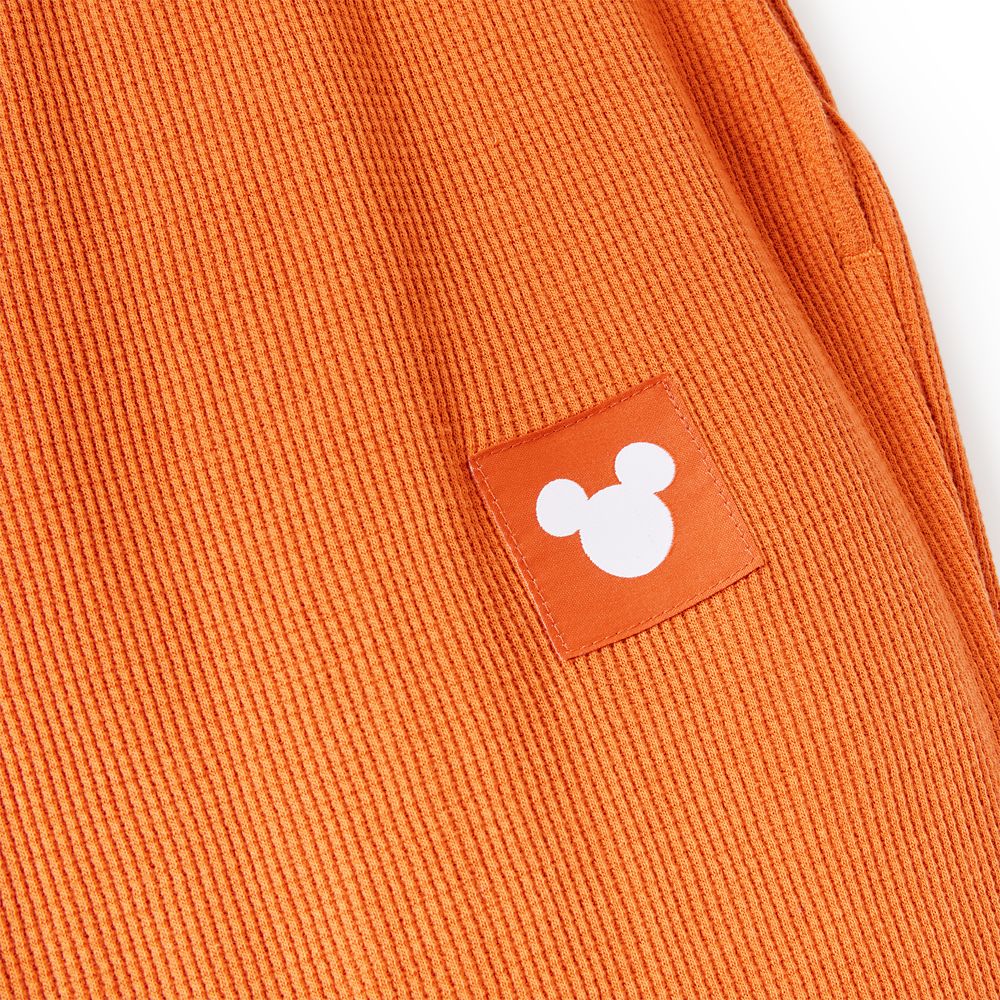 Mickey Mouse Icon Waffle Lounge Pants for Women - Orange