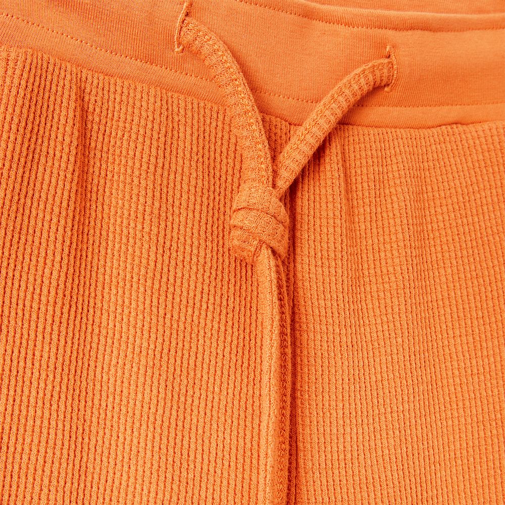 Mickey Mouse Icon Waffle Lounge Pants for Women - Orange