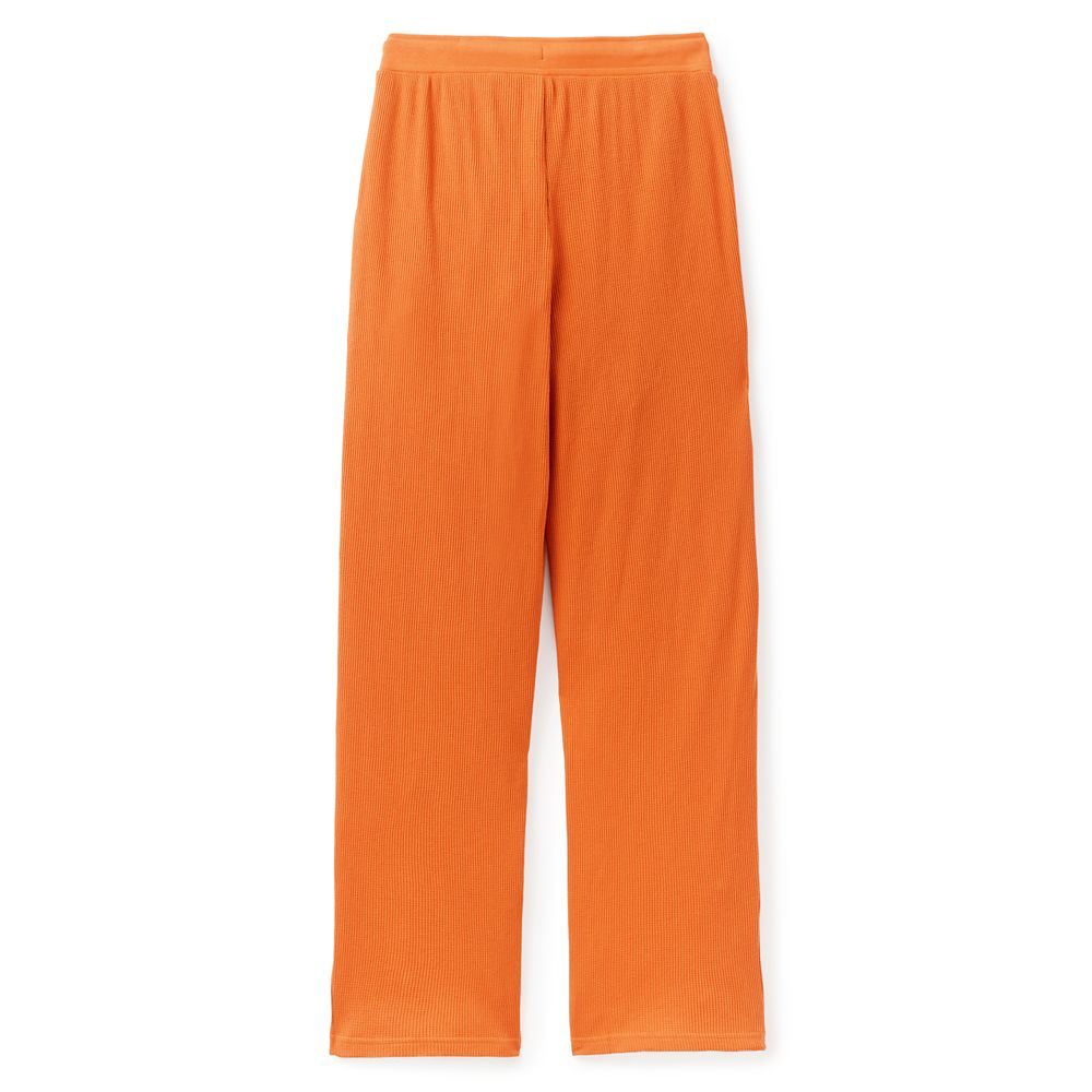 Mickey Mouse Icon Waffle Lounge Pants for Women - Orange