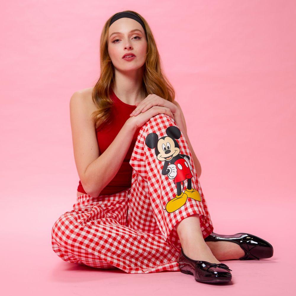 Mickey Mouse Gingham Lounge Pants for Women by Cakeworthy
