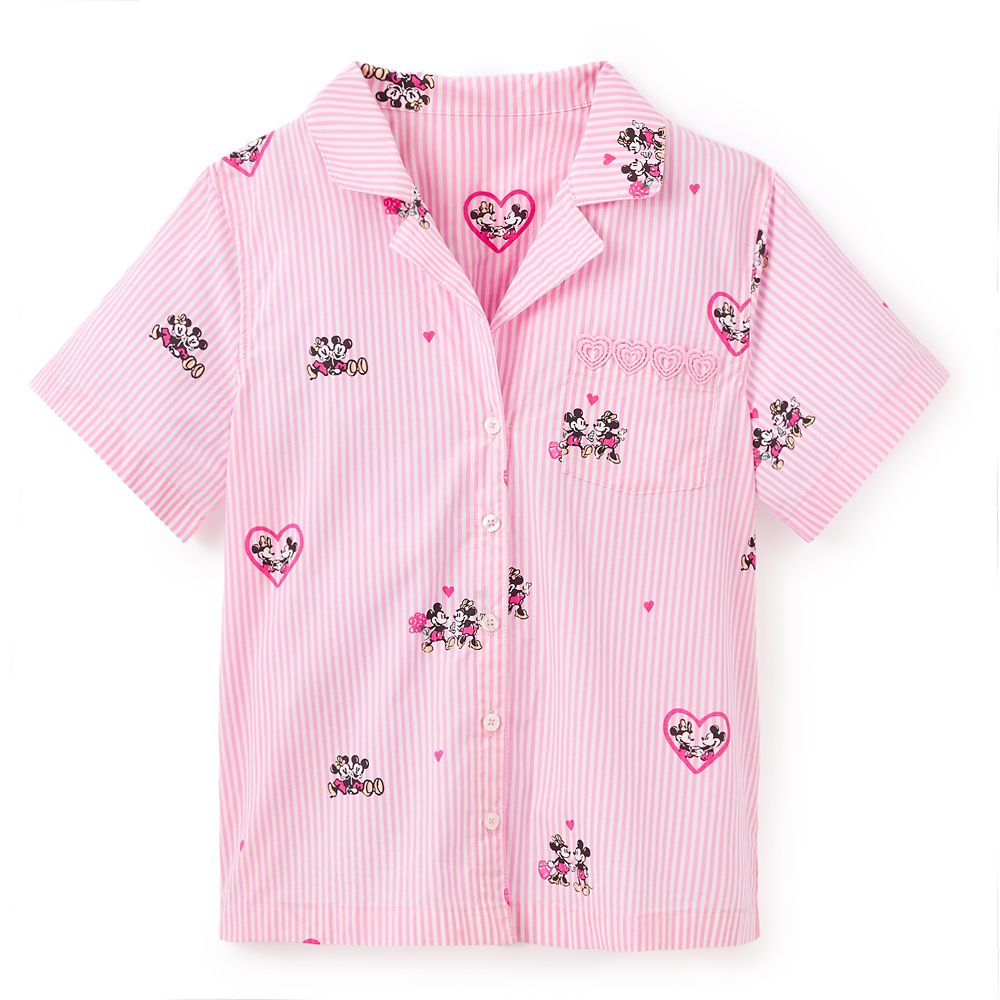 Mickey and Minnie Mouse Mari Pajama Button-Up Shirt for Women by Lilly Pulitzer &ndash;&nbsp;Disney Parks