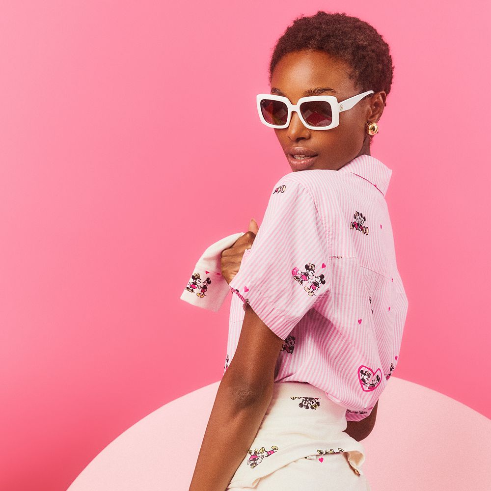 Mickey and Minnie Mouse Mari Pajama Button-Down Shirt for Women by Lilly Pulitzer &ndash;&nbsp;Disney Parks