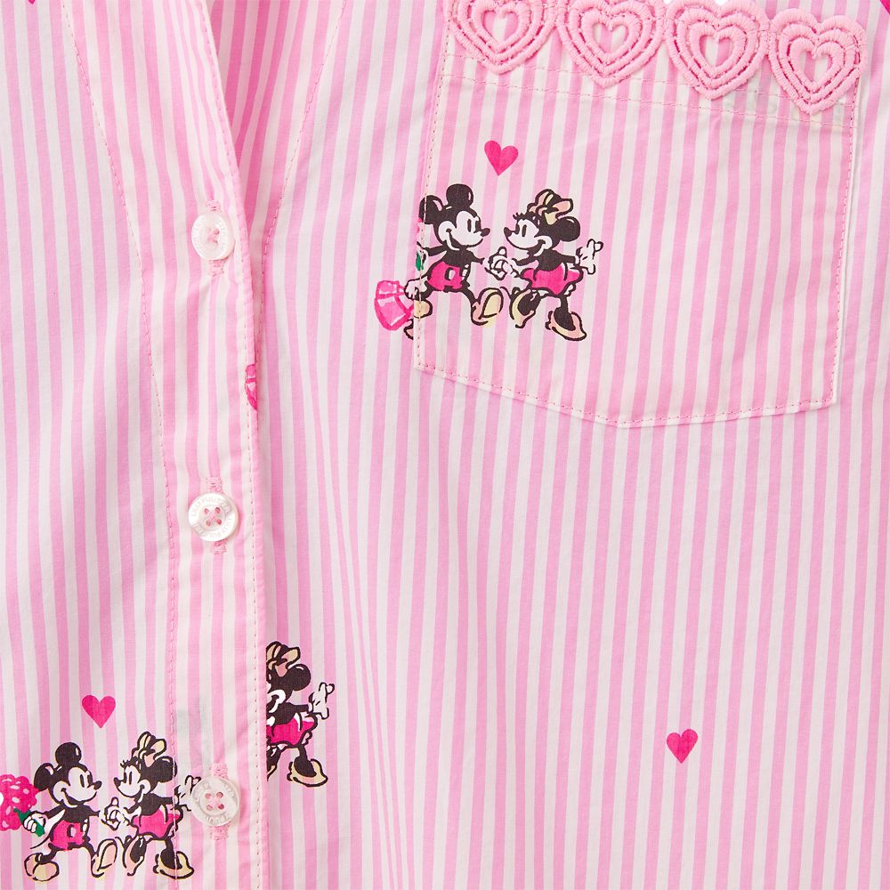 Mickey and Minnie Mouse Mari Pajama Button-Down Shirt for Women by Lilly Pulitzer &ndash;&nbsp;Disney Parks
