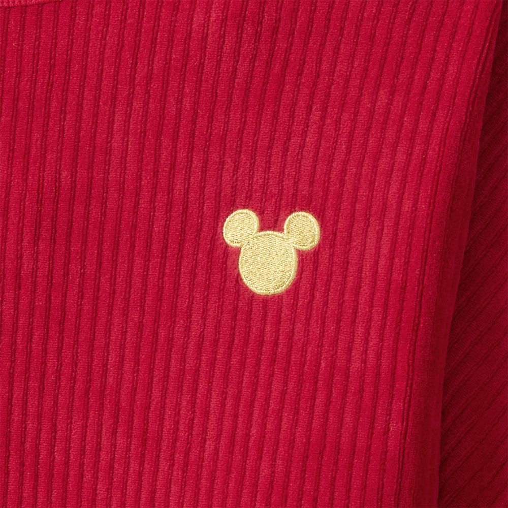 Mickey Mouse Icon Corduroy Pullover Sweatshirt for Women - Red