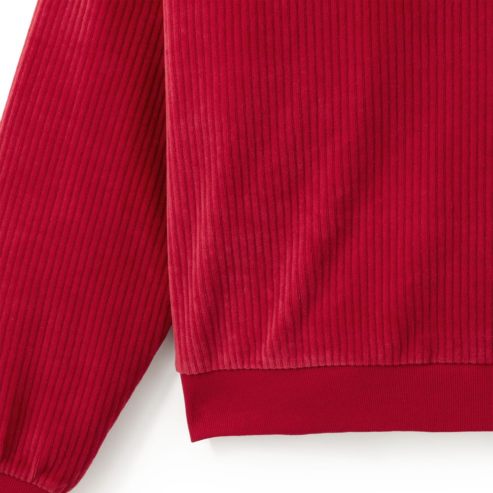 Mickey Mouse Icon Corduroy Pullover Sweatshirt for Women - Red