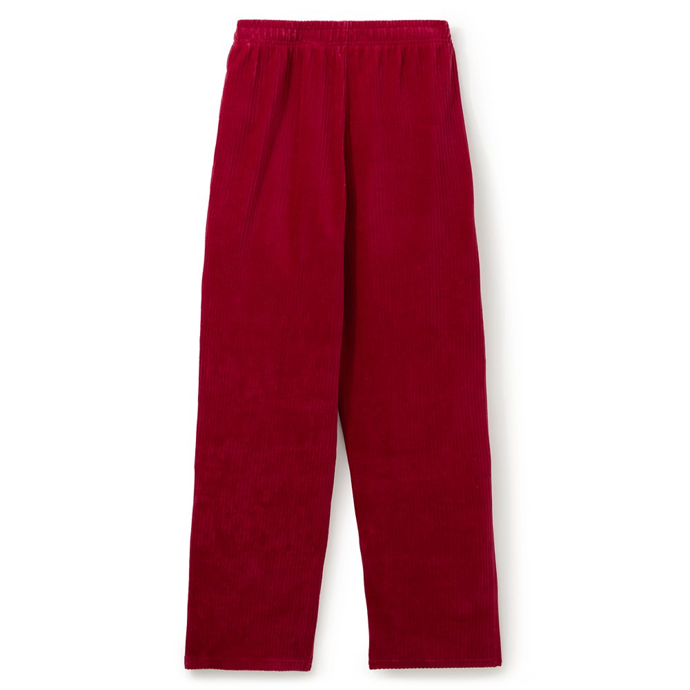 Mickey Mouse Icon Ribbed Velvet Pants for Women &ndash; Red
