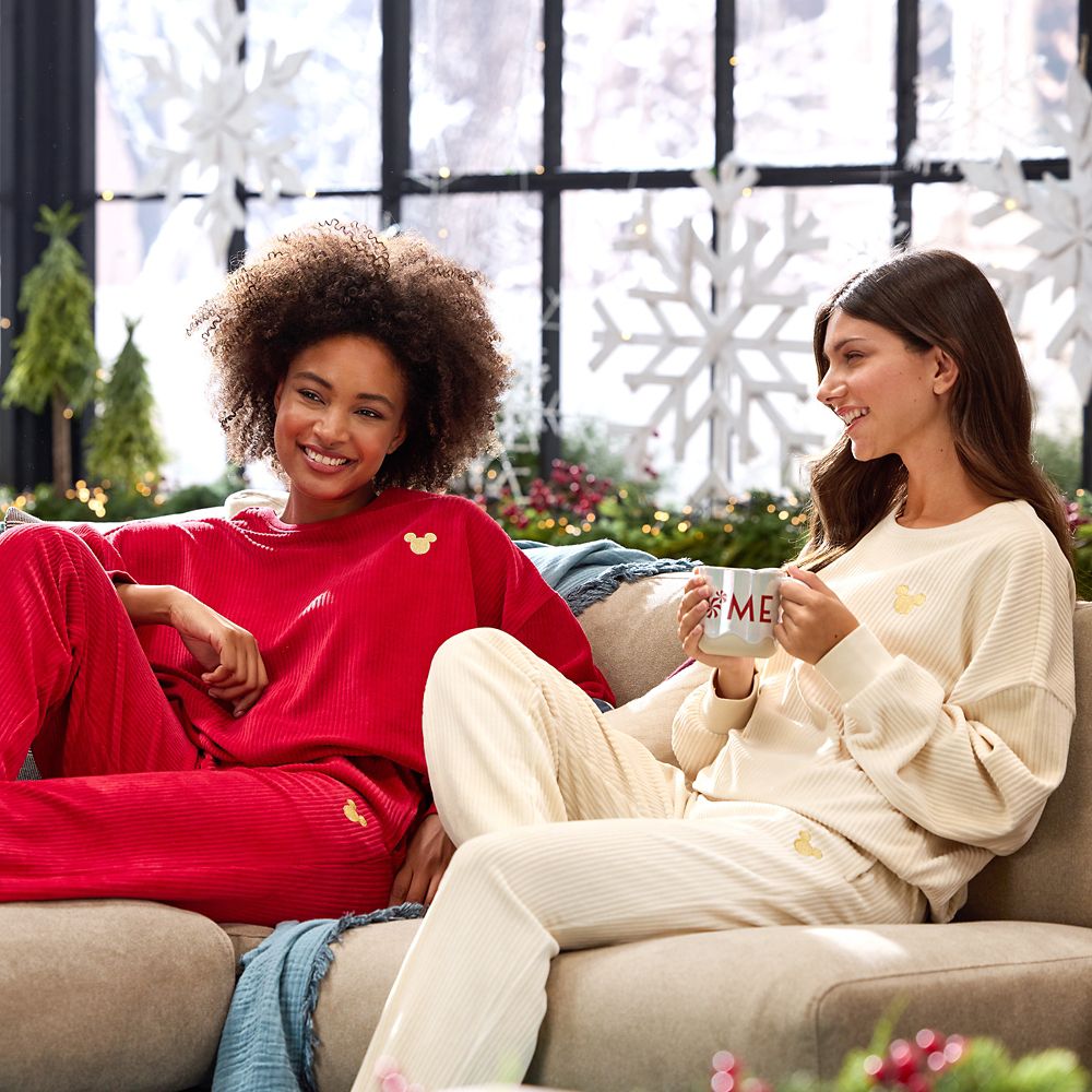 Mickey Mouse Icon Ribbed Velvet Pullover Sweatshirt for Women &ndash; Cream