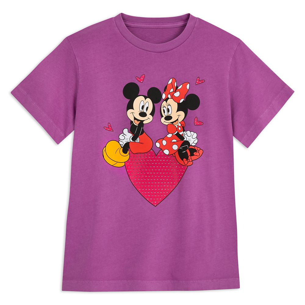 Mickey and Minnie Mouse Valentine's Day T-Shirt for Women Official shopDisney