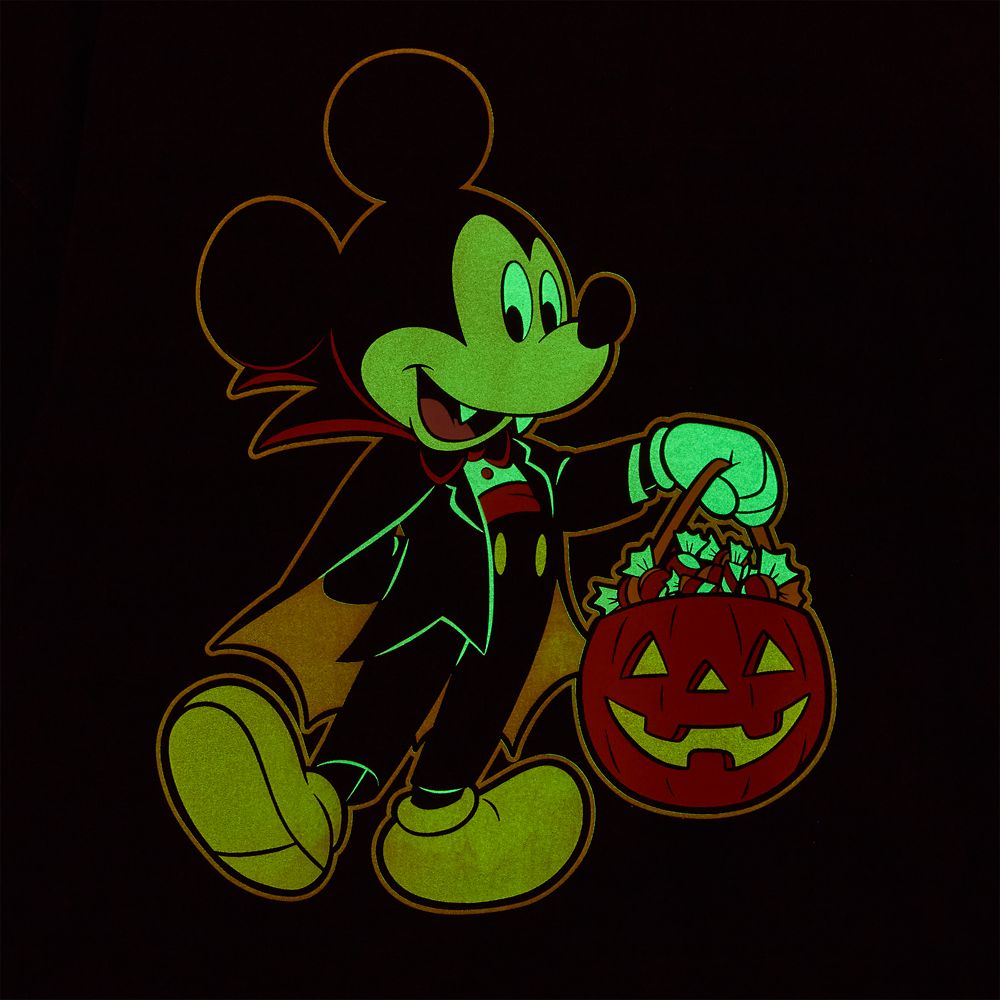 Mickey Mouse Back to Front Glow-in-the-Dark Halloween T-Shirt for Women