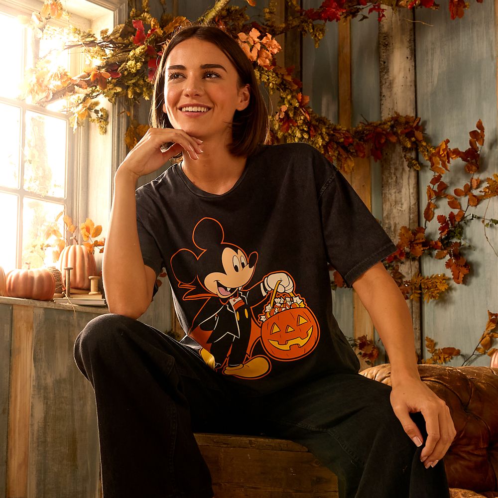 Mickey Mouse Back to Front Glow-in-the-Dark Halloween T-Shirt for Women
