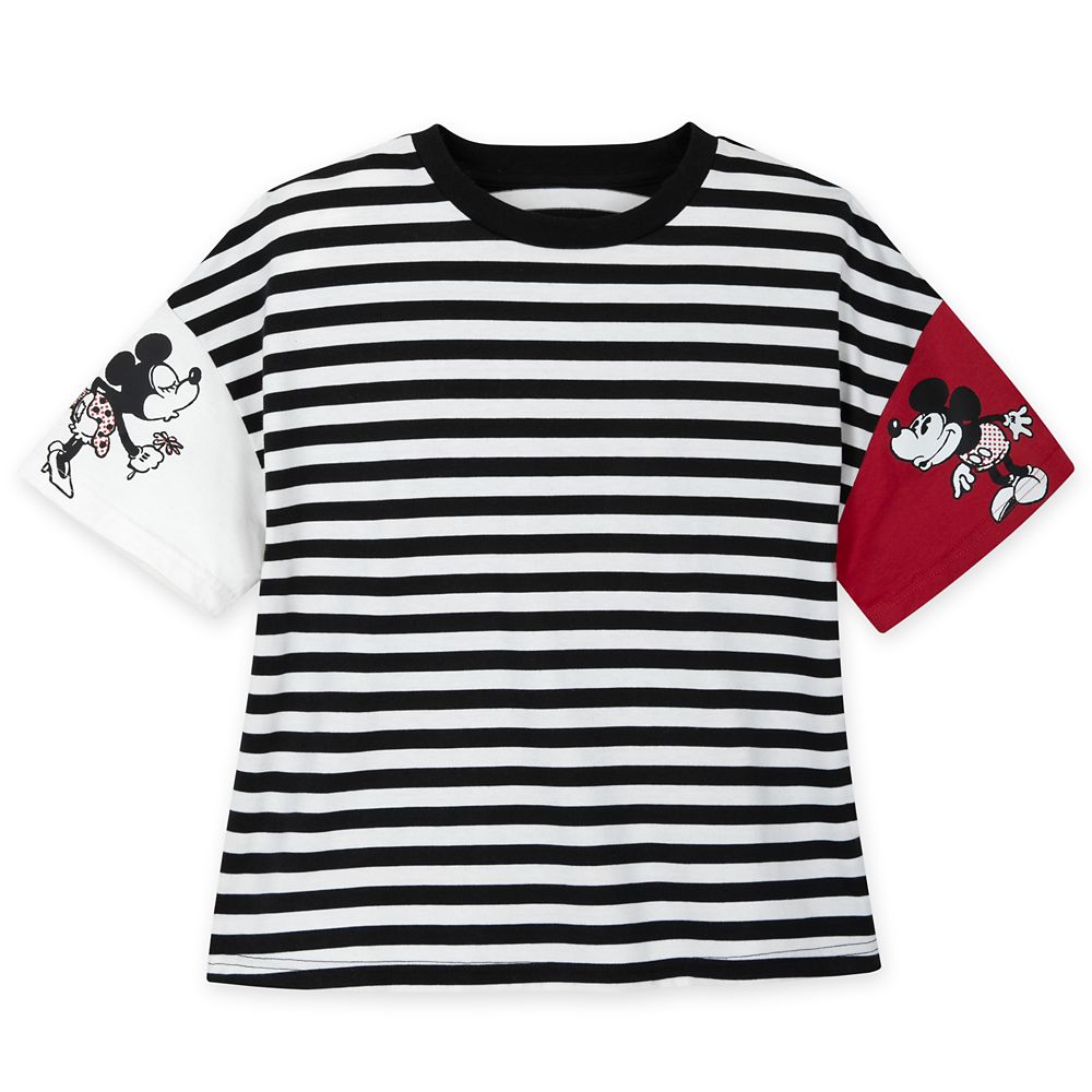 Mickey and Minnie Mouse Striped T-Shirt for Women Exclusive Official shopDisney