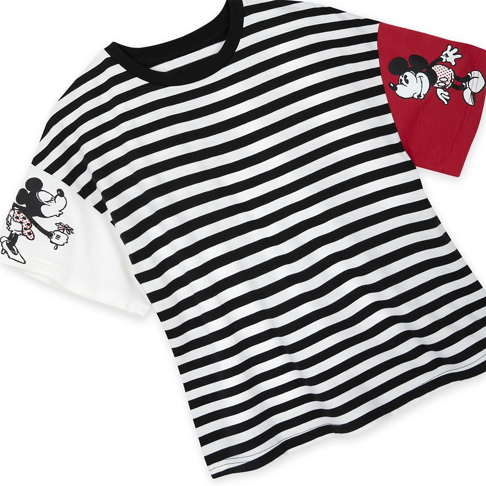Mickey and Minnie Mouse Striped T-Shirt for Women - Exclusive