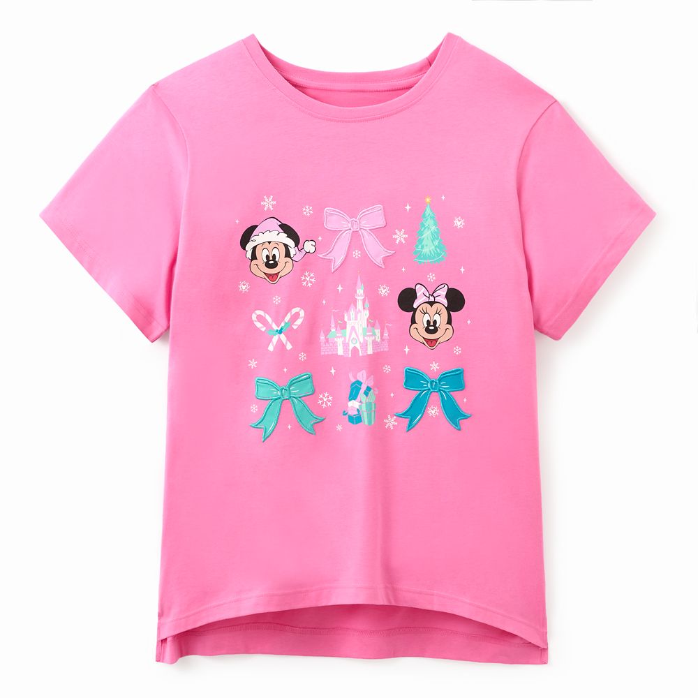 Mickey and Minnie Mouse Holiday T-Shirt for Women Disney Parks