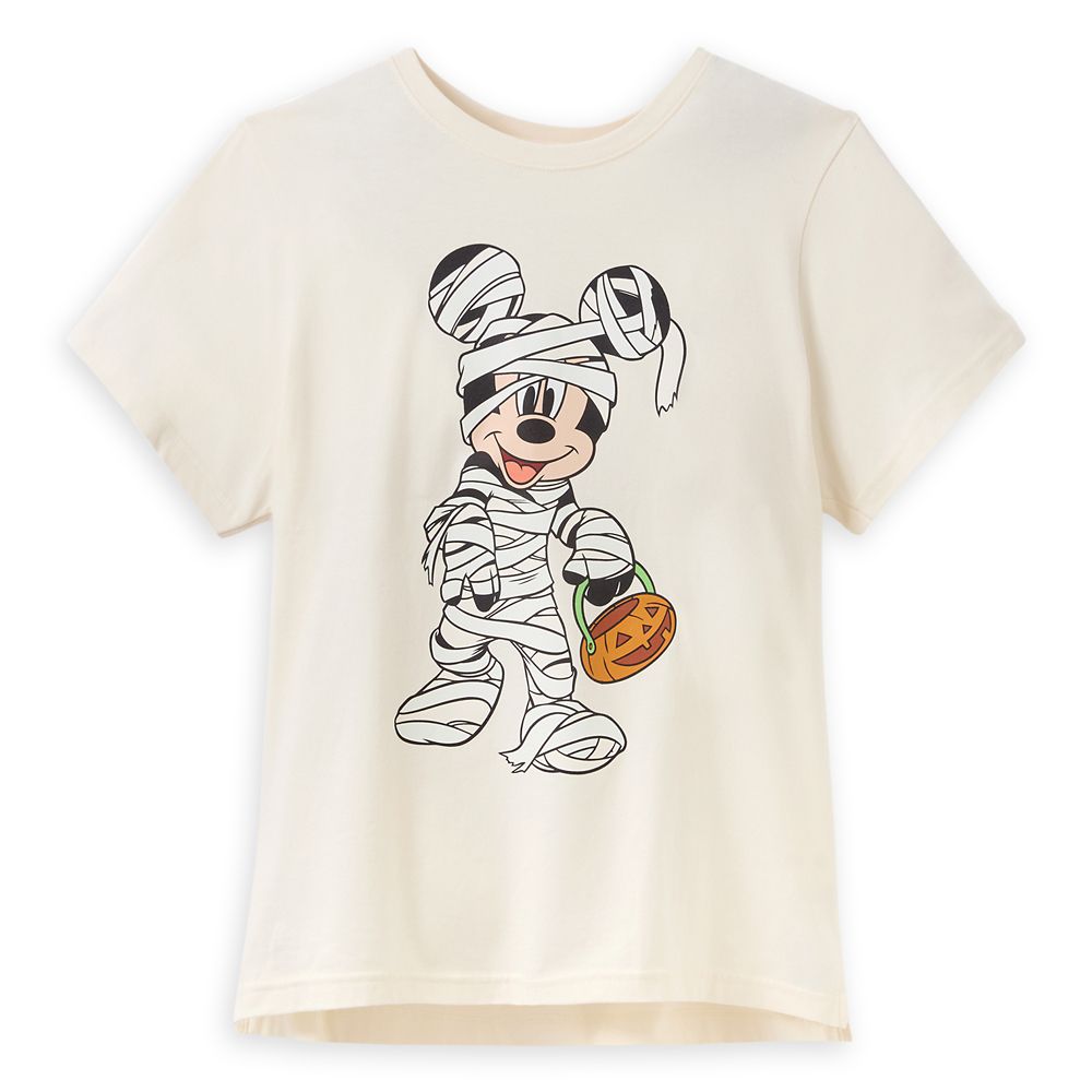 Mickey Mouse Mummy Halloween Glow-in-the-Dark Back to Front T-Shirt for Women