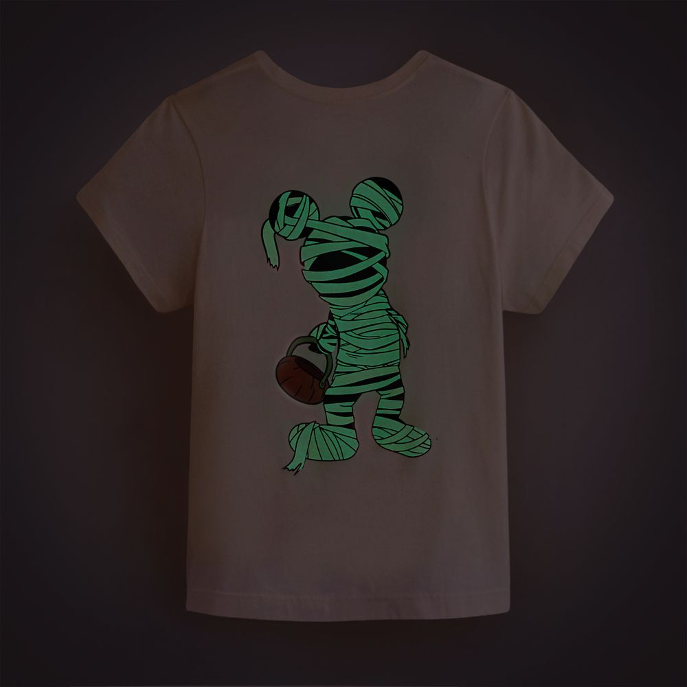 Mickey Mouse Mummy Halloween Glow-in-the-Dark Back to Front T-Shirt for Women