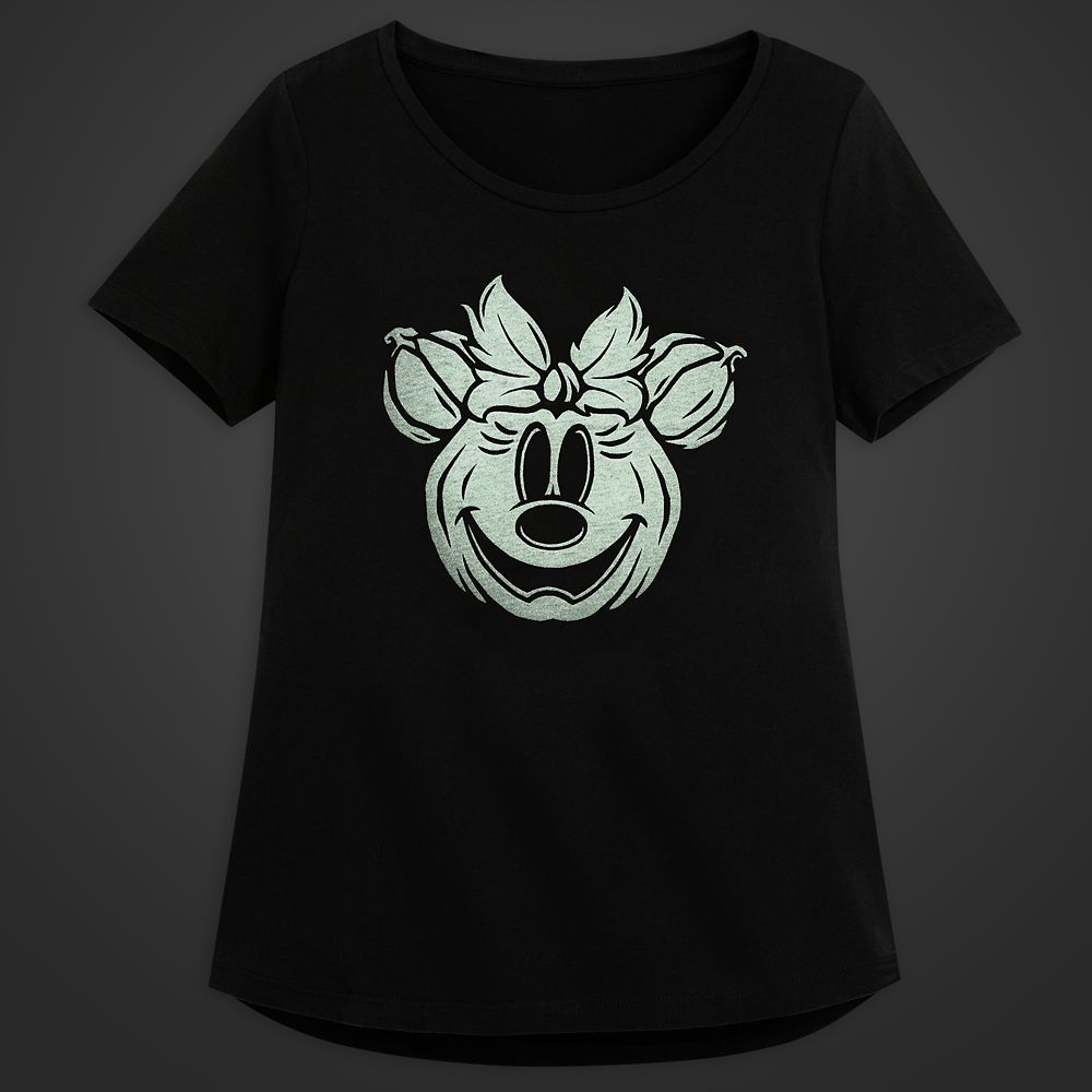 Minnie Mouse Jack-o'-Lantern Glow-in-the-Dark T-Shirt for Women