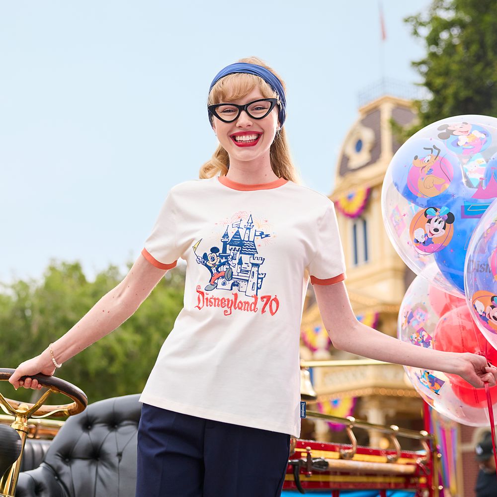 Mickey Mouse Ringer T-Shirt for Women - Disneyland 70th Anniversary