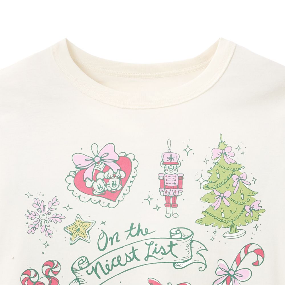 Mickey and Minnie Mouse ''On the Nicest List'' Long Sleeve T-Shirt for Women