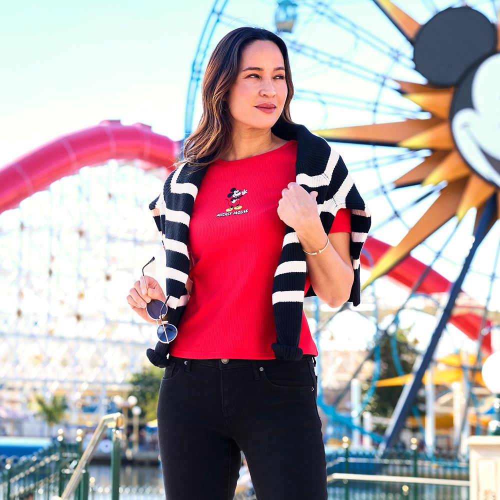 Mickey Mouse Ribbed T-Shirt for Women