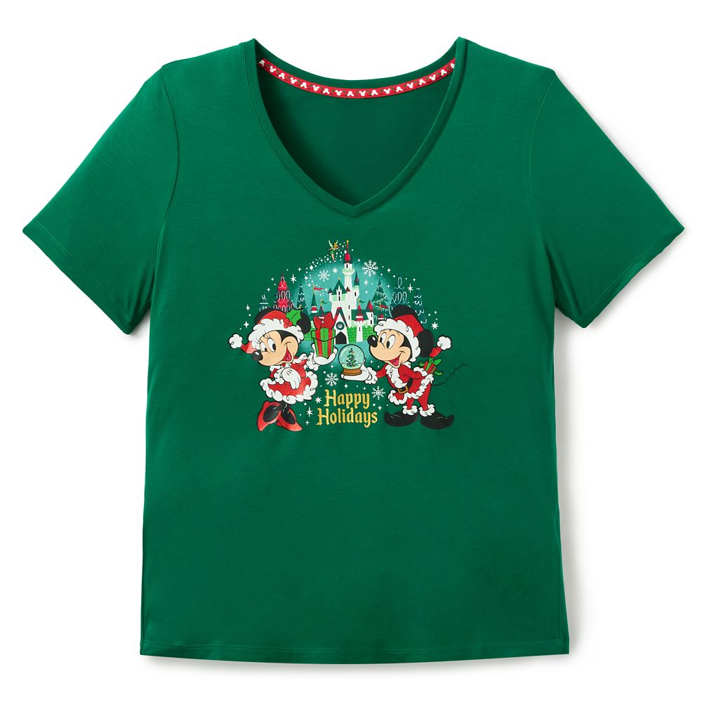 Mickey and Minnie Mouse Happy Holidays T-Shirt for Women Official shopDisney