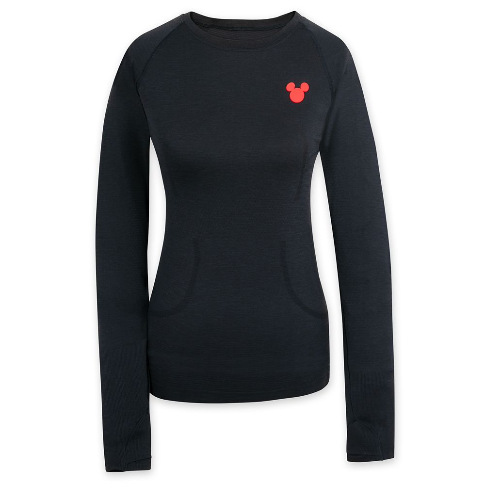 Mickey Mouse Icon Swiftly Tech Long Sleeve Shirt by lululemon Black Official shopDisney