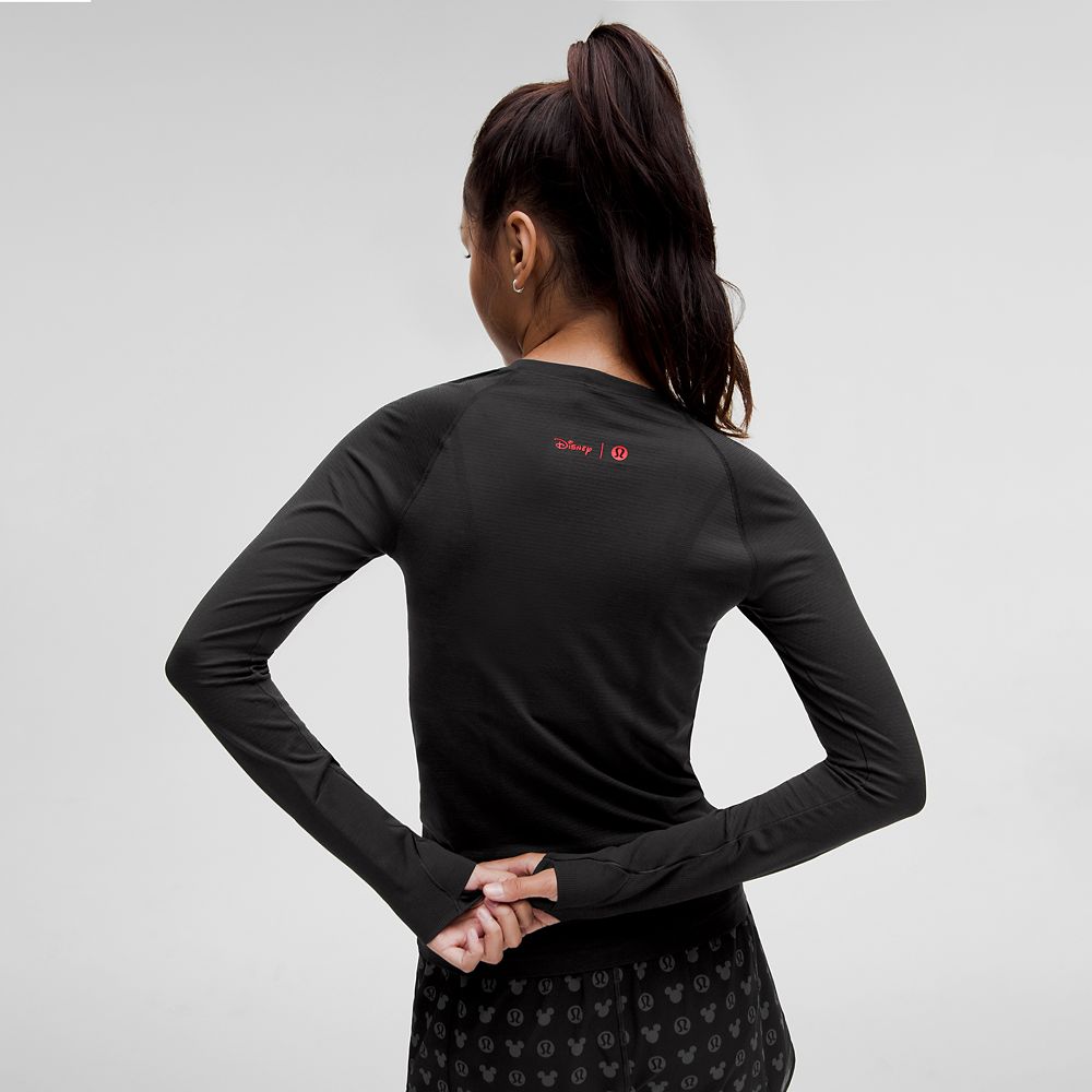 Mickey Mouse Icon Swiftly Tech Long Sleeve Shirt by lululemon - Black