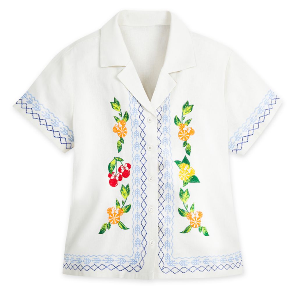 Minnie Mouse Icon Summer Fruits Woven Shirt for Women by Her Universe
